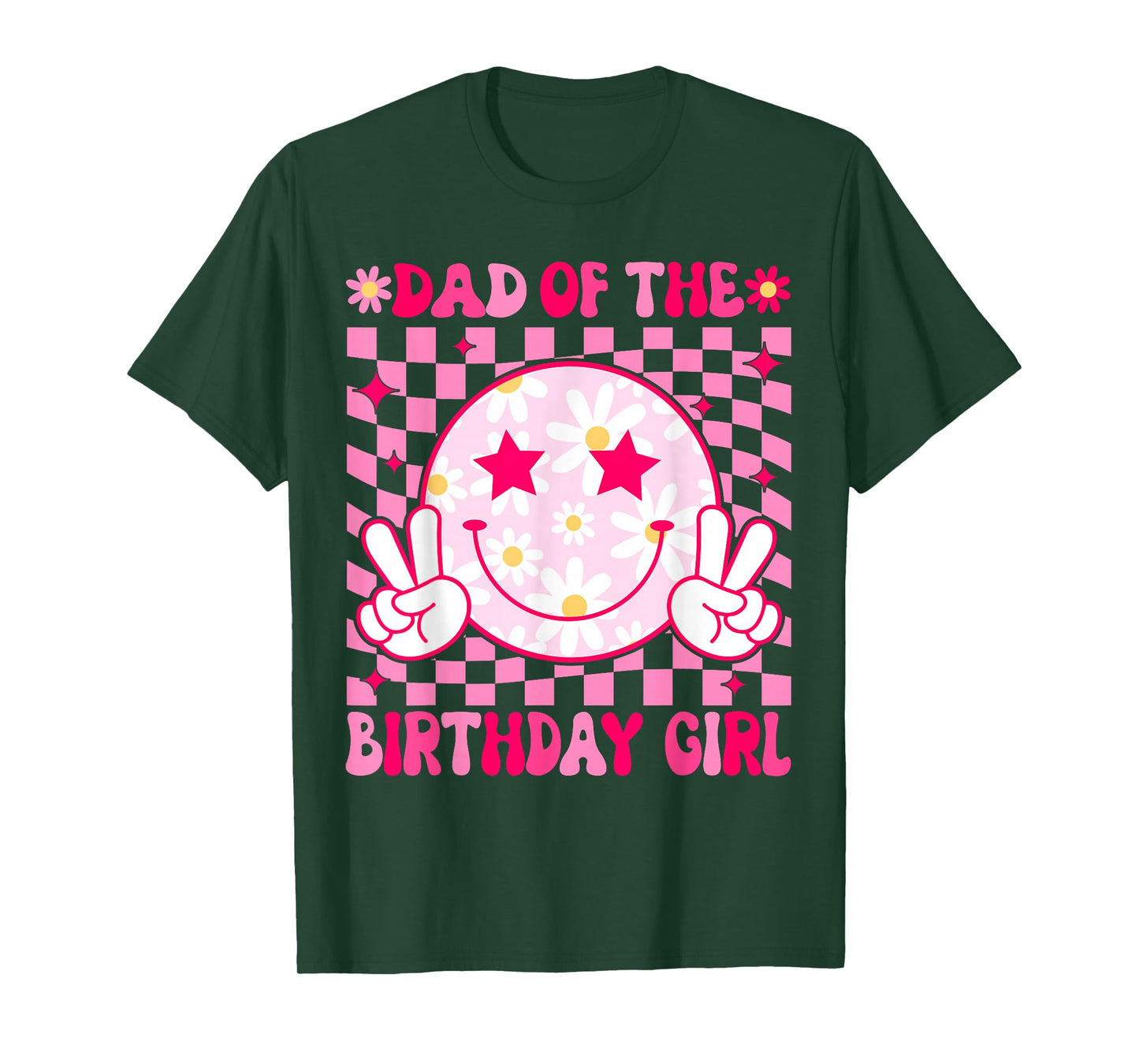 Dad of The Birthday Girl Groovy Birthday Teens Girls Preppy T-Shirt