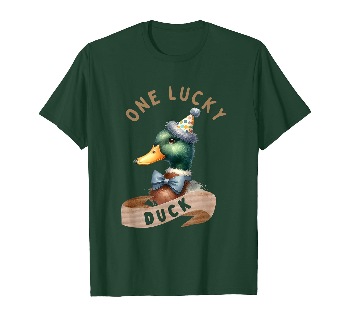 One Lucky Duck 1st Birthday 1 Years Old Poultry Mallard Duck T-Shirt