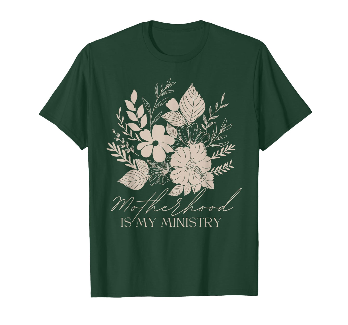 Retro Motherhood is My Ministry Mama Flowers Christian Mom T-Shirt