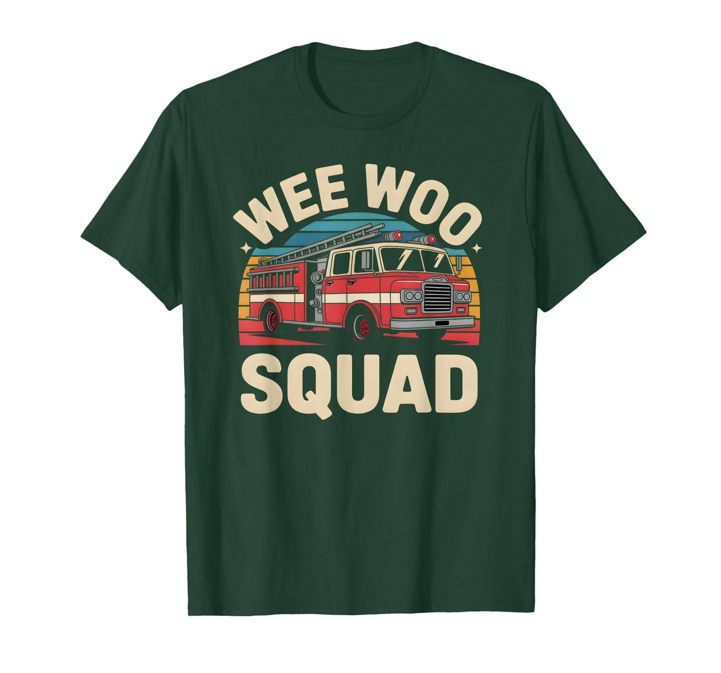 Wee Woo Squad Funny Firefighter Fire Truck Fireman Men Women T-Shirt