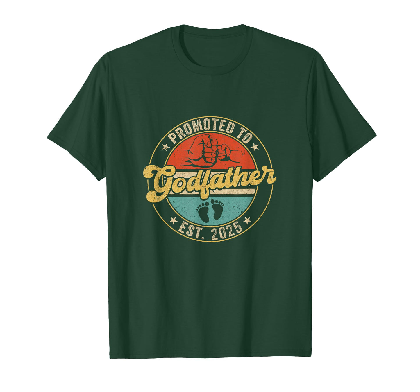 Promoted To Godfather 2025 Pregnancy New First Uncle Retro T-Shirt