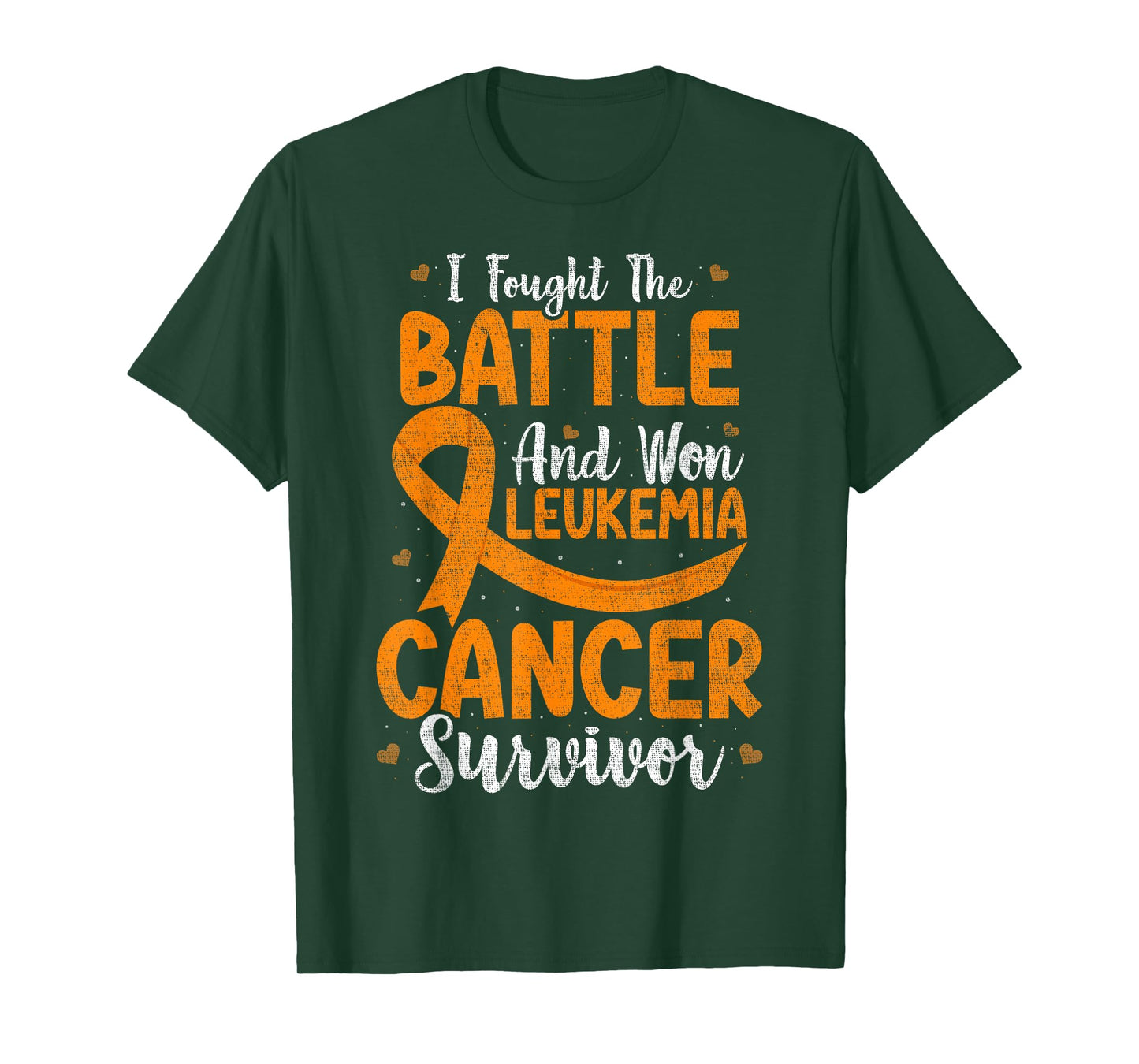 I Fought The Battle And Won Leukemia Cancer Survivor Ribbon T-Shirt