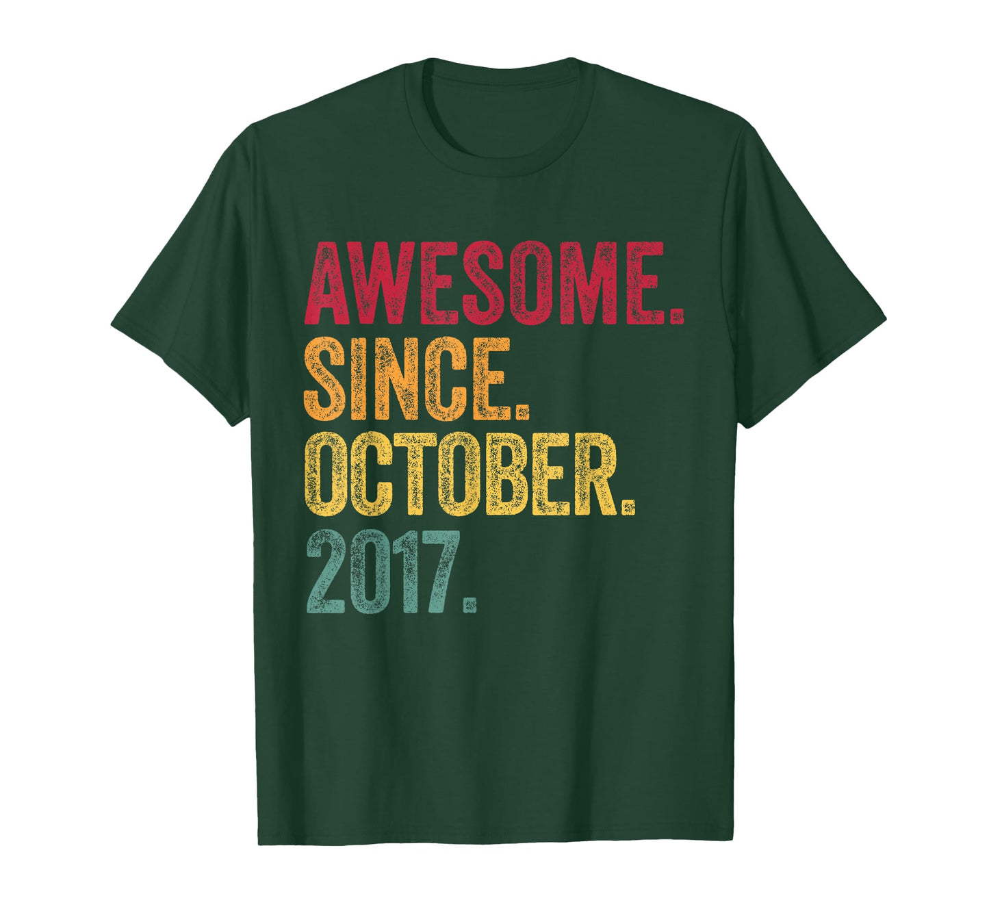 October - Awesome Since 2017-8th Birthday 8 Years Old T-Shirt