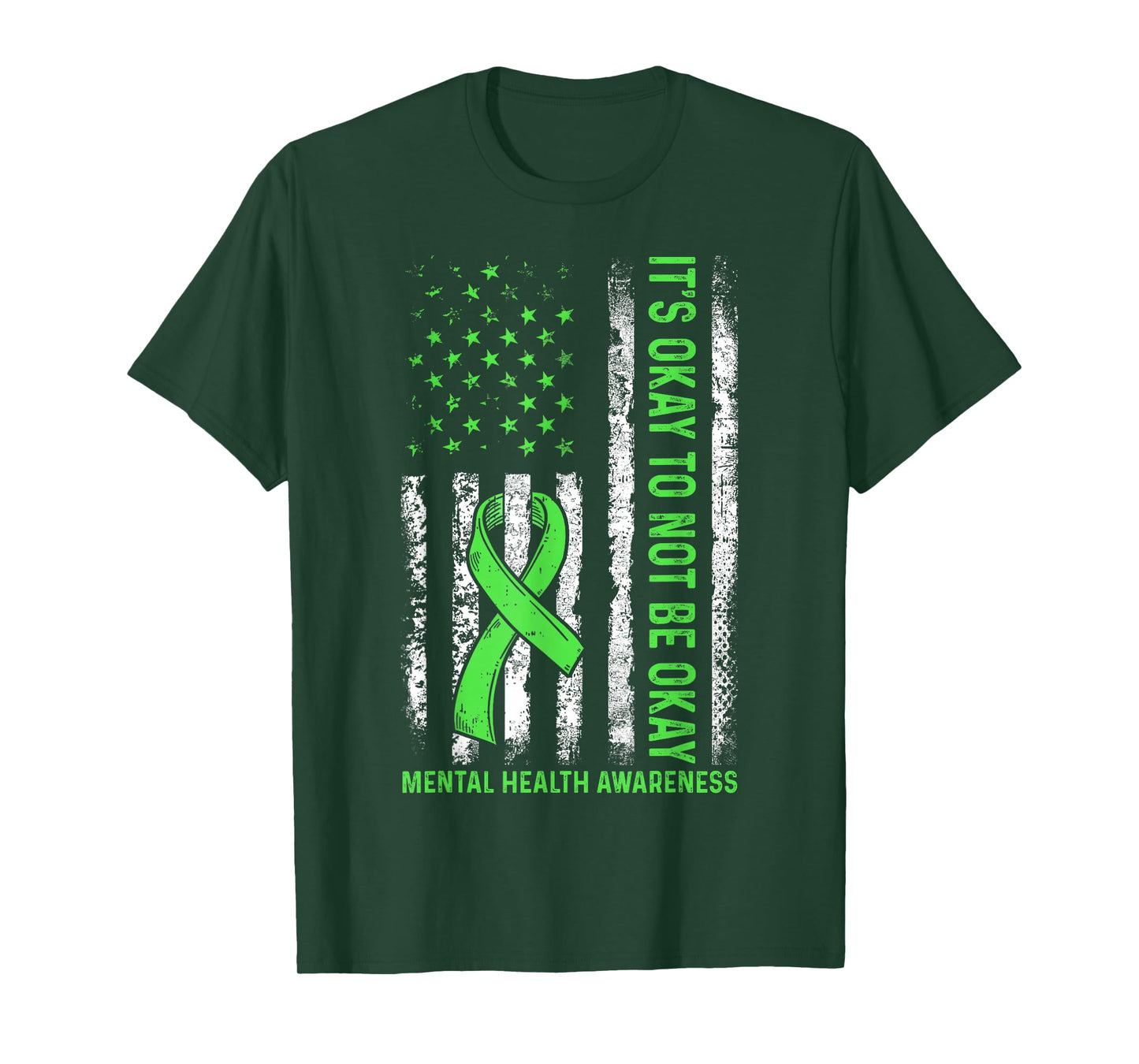 Its Okay To Not Be Okay US Flag Mental Health Awareness T-Shirt