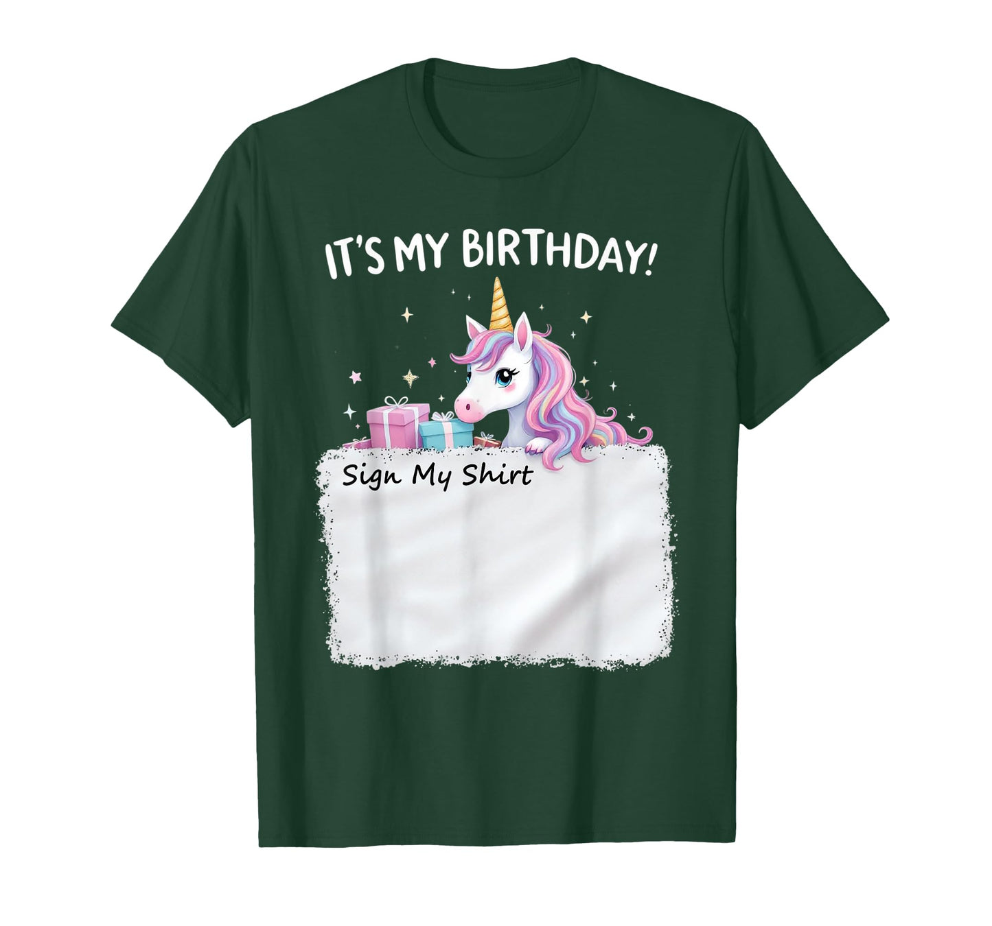 It's My Birthday Sign My Shirt Novelty Party Unicorn T-Shirt