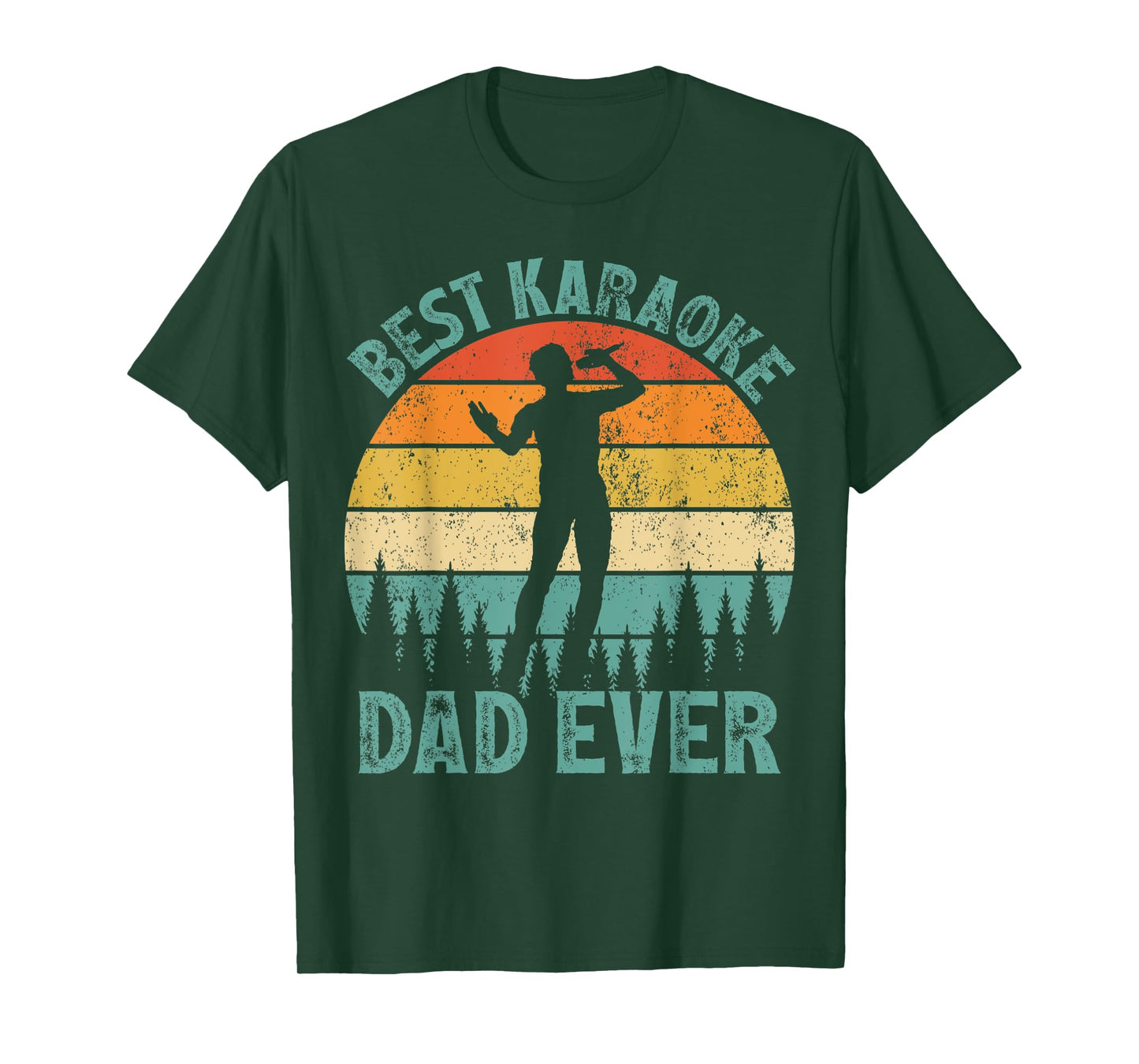 Mens Funny Vintage Best Karaoke Dad Ever Father's Day T-Shirt
