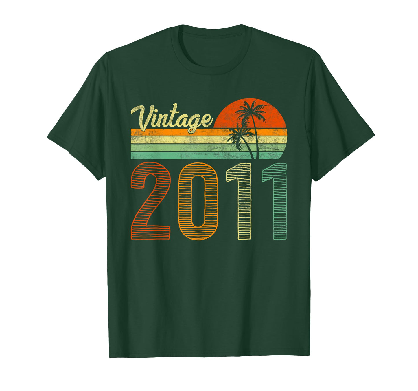 Vintage Born in 2011 Years Old 14th Birthday Gifts Funny Tee T-Shirt