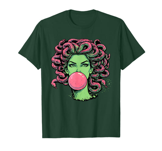 Medusa Bubblegum Greek Mythological Snake Hair Goddess T-Shirt