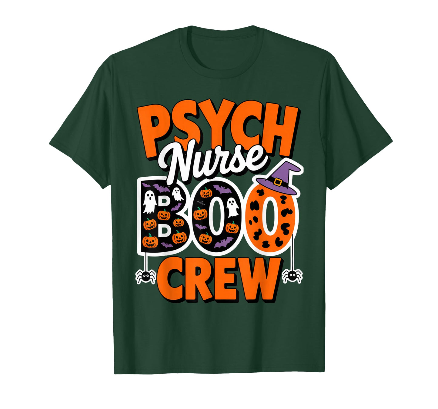 Psych Nurse Boo Crew Mental Health Ghosts, Pumpkins, and Bat T-Shirt