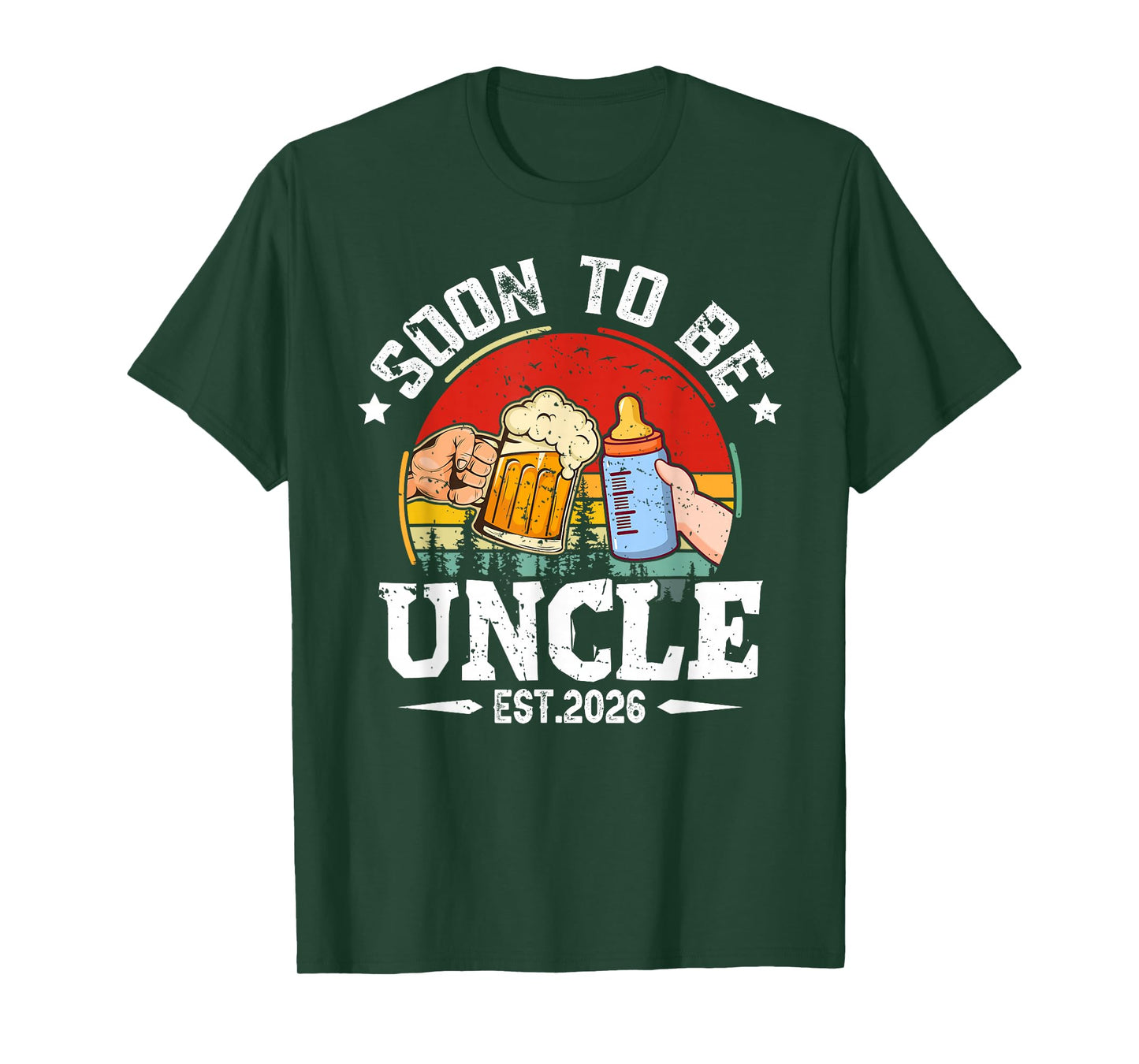 Mens Soon To Be Uncle 2026 Retro Pregnancy Announcement Dad T-Shirt