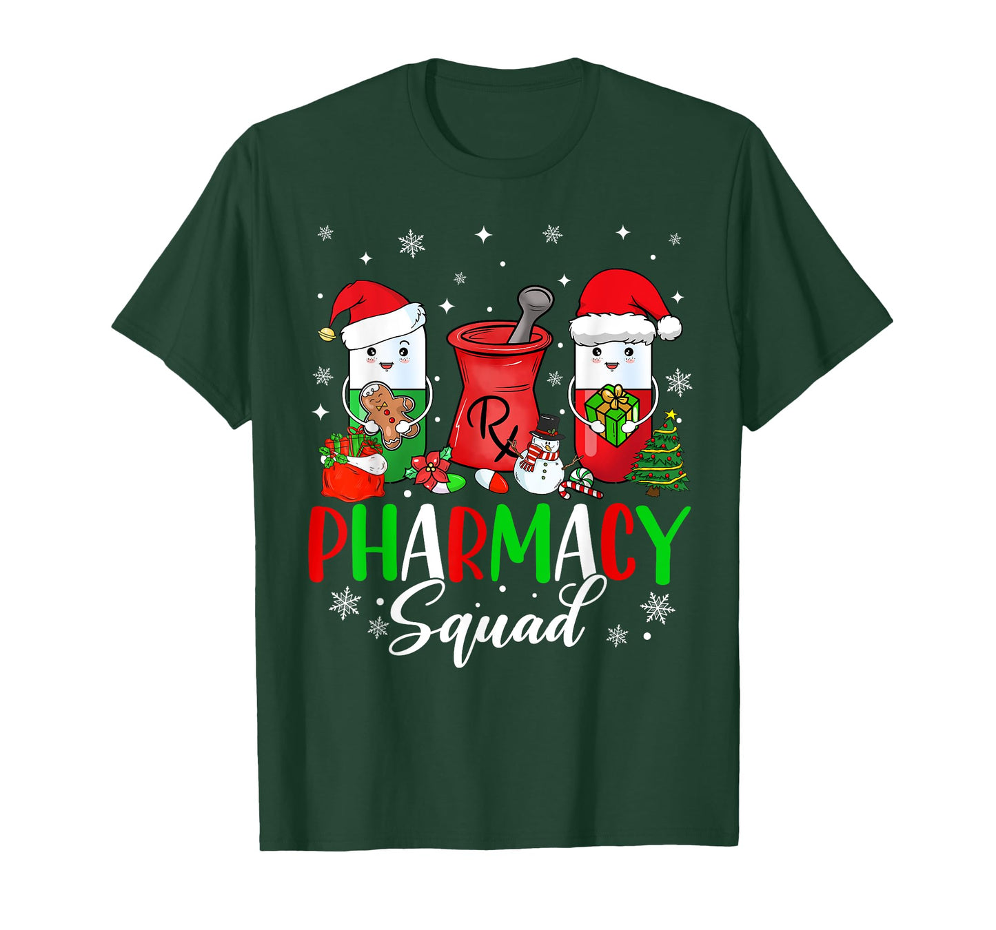 Funny Pharmacy tech Squad Christmas Matching Holiday Pajama T-Shirt