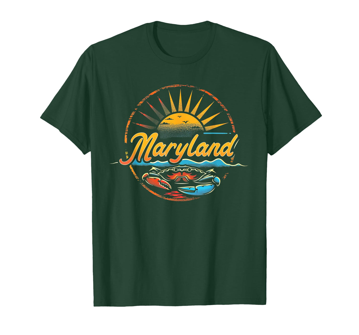 Maryland - Cool Funny Graphic Vintage Men Women Retro Crab T-Shirt