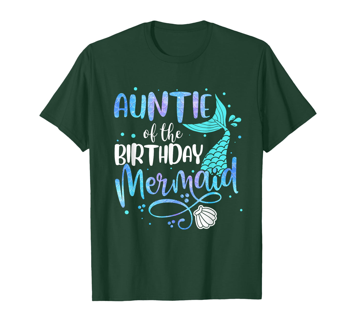 Auntie Of The Birthday Mermaid Family Matching Party Squad T-Shirt