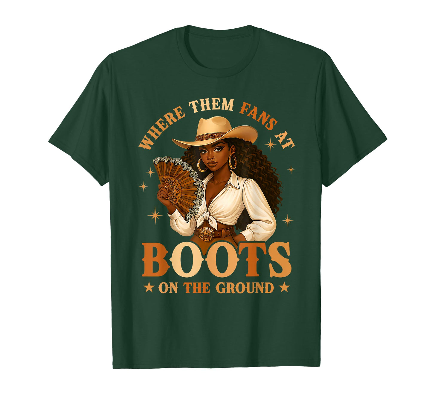 Boots On The Ground Juneteenth Cowgirl Where Them Fans At T-Shirt