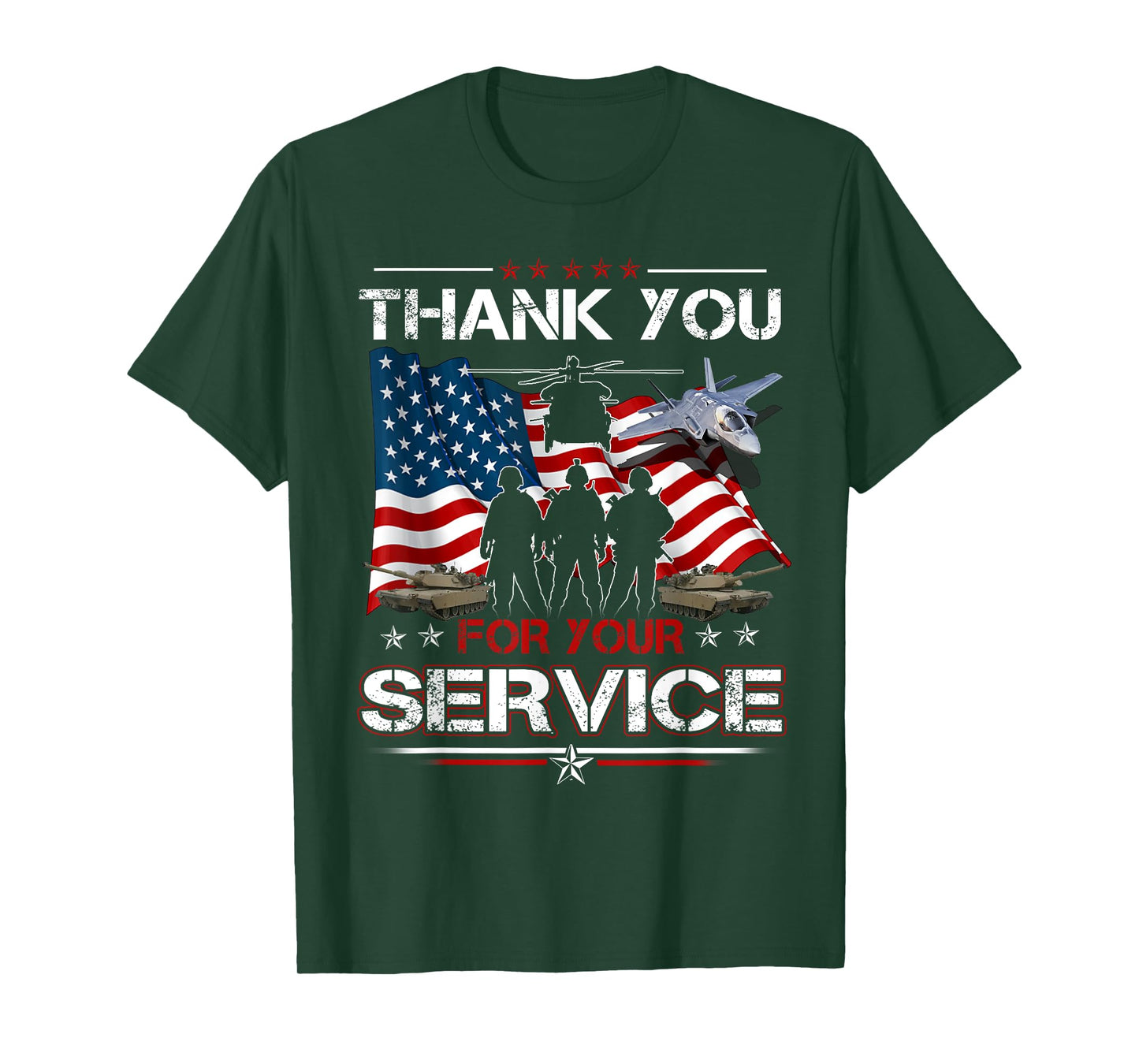 Thank You For Your Service US Flag Patriotic Veterans Day T-Shirt