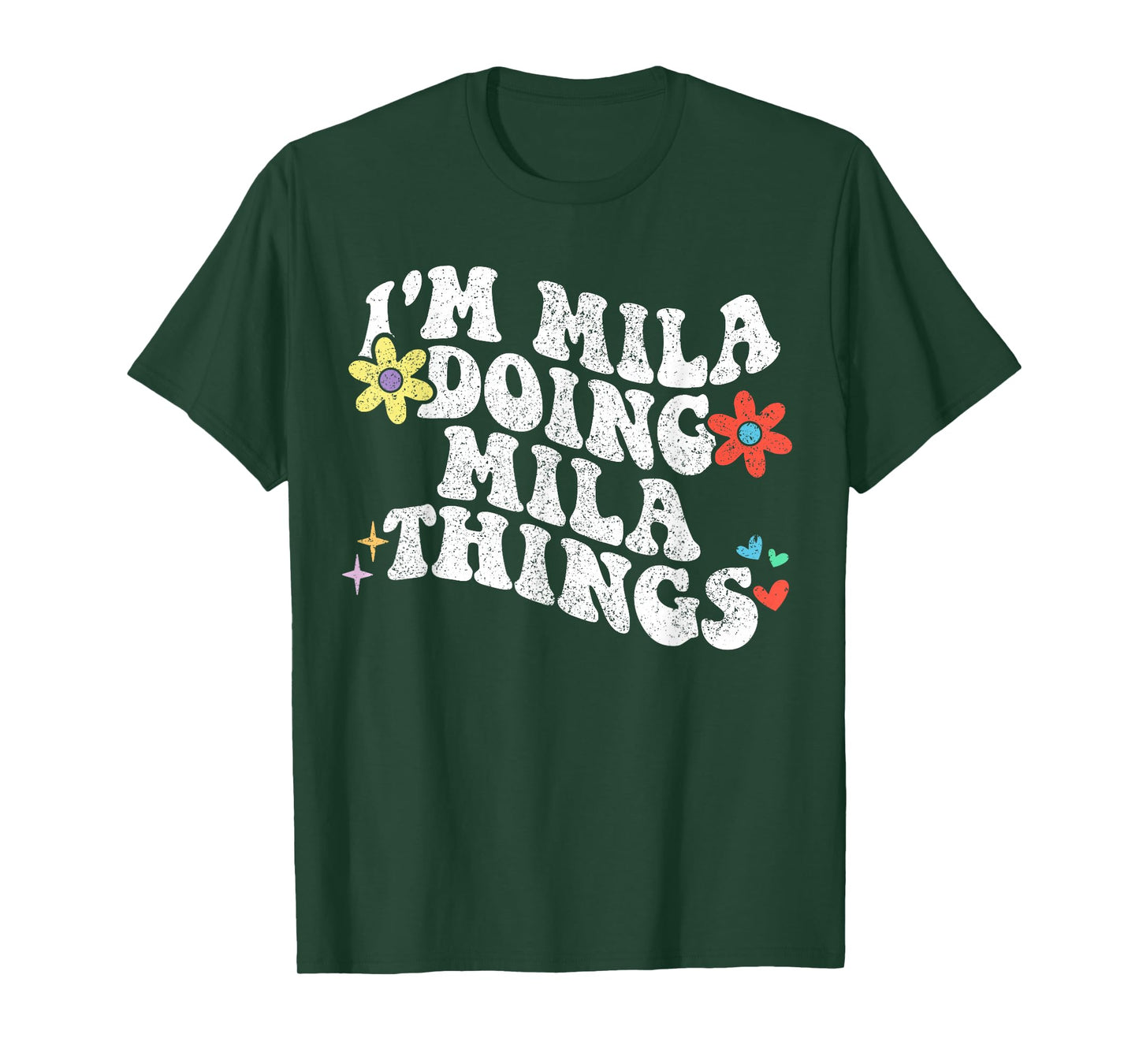 Retro Groovy Im Mila Doing Mila Things Funny Mother's Day T-Shirt