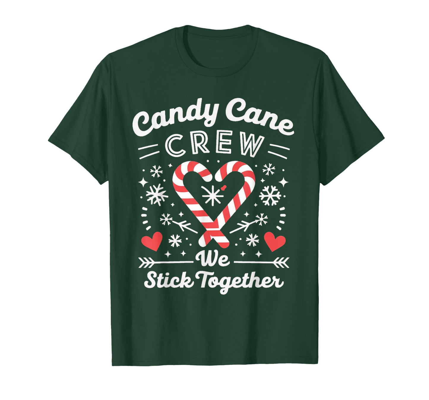 Christmas Candy Cane Heart Holiday Family Matching Pajama T-Shirt