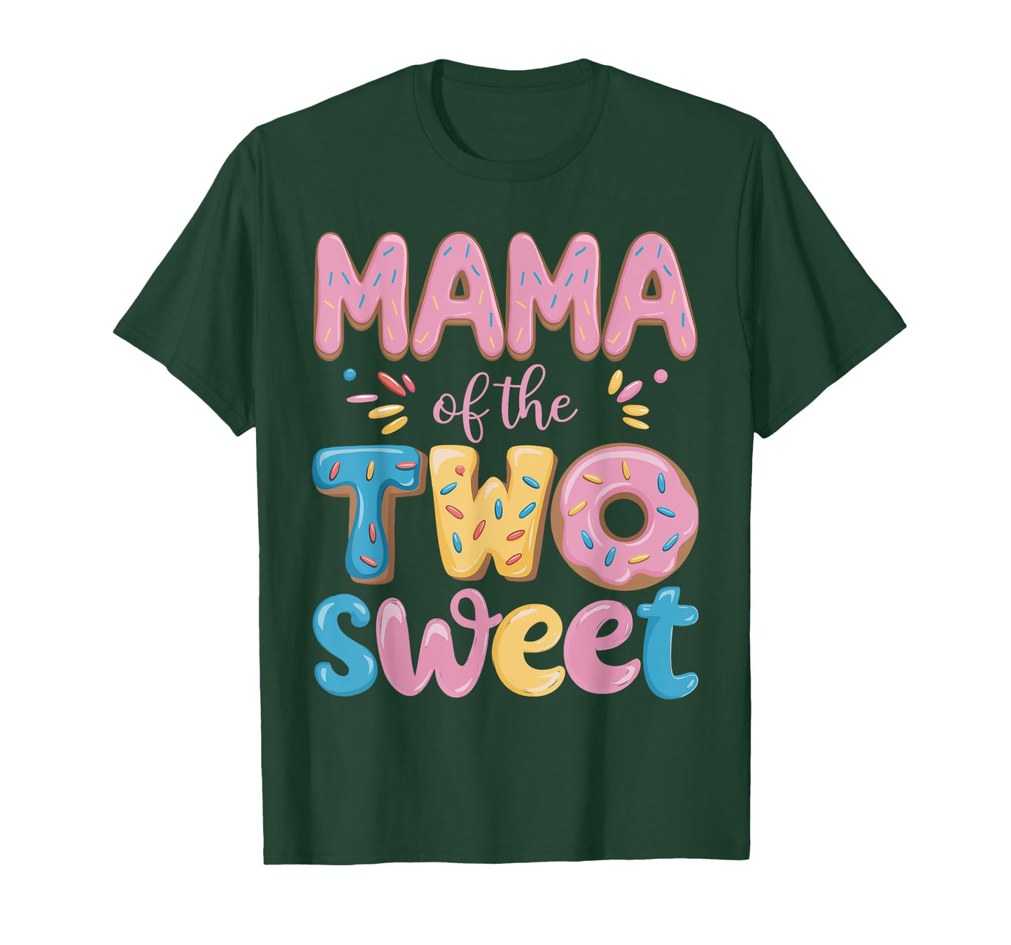 Mama of The Two Sweet Donut Mom 2nd Birthday Girl Party T-Shirt