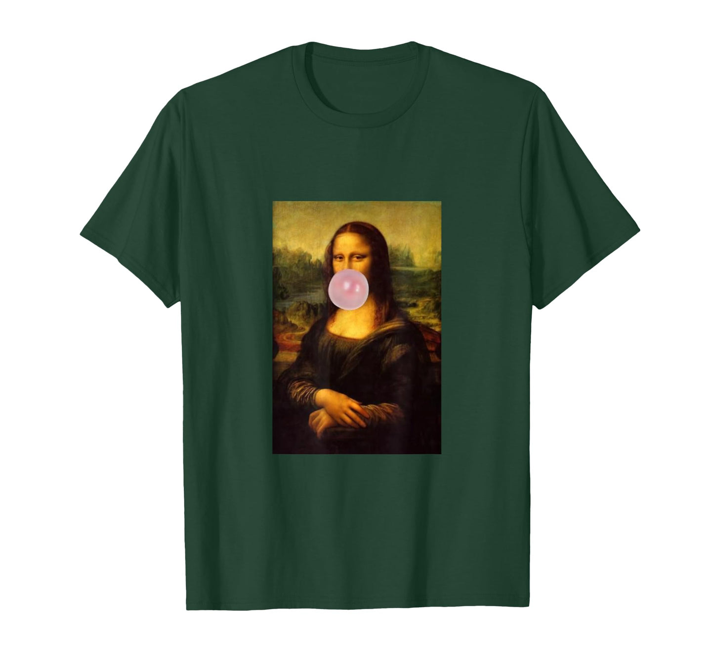 Mona Lisa with Chewing Gum T-Shirt Funny Mona Lisa Parody T-Shirt