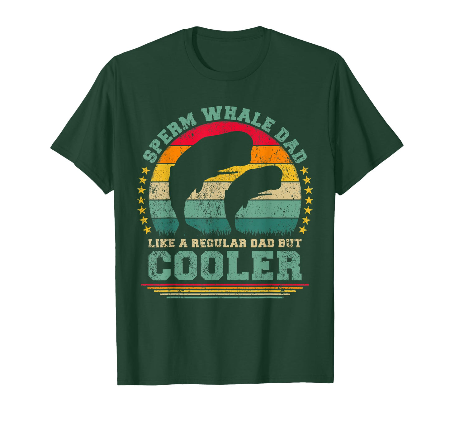 Mens Sperm Whale Dad Like A Regular Dad But Cooler Father's Day T-Shirt