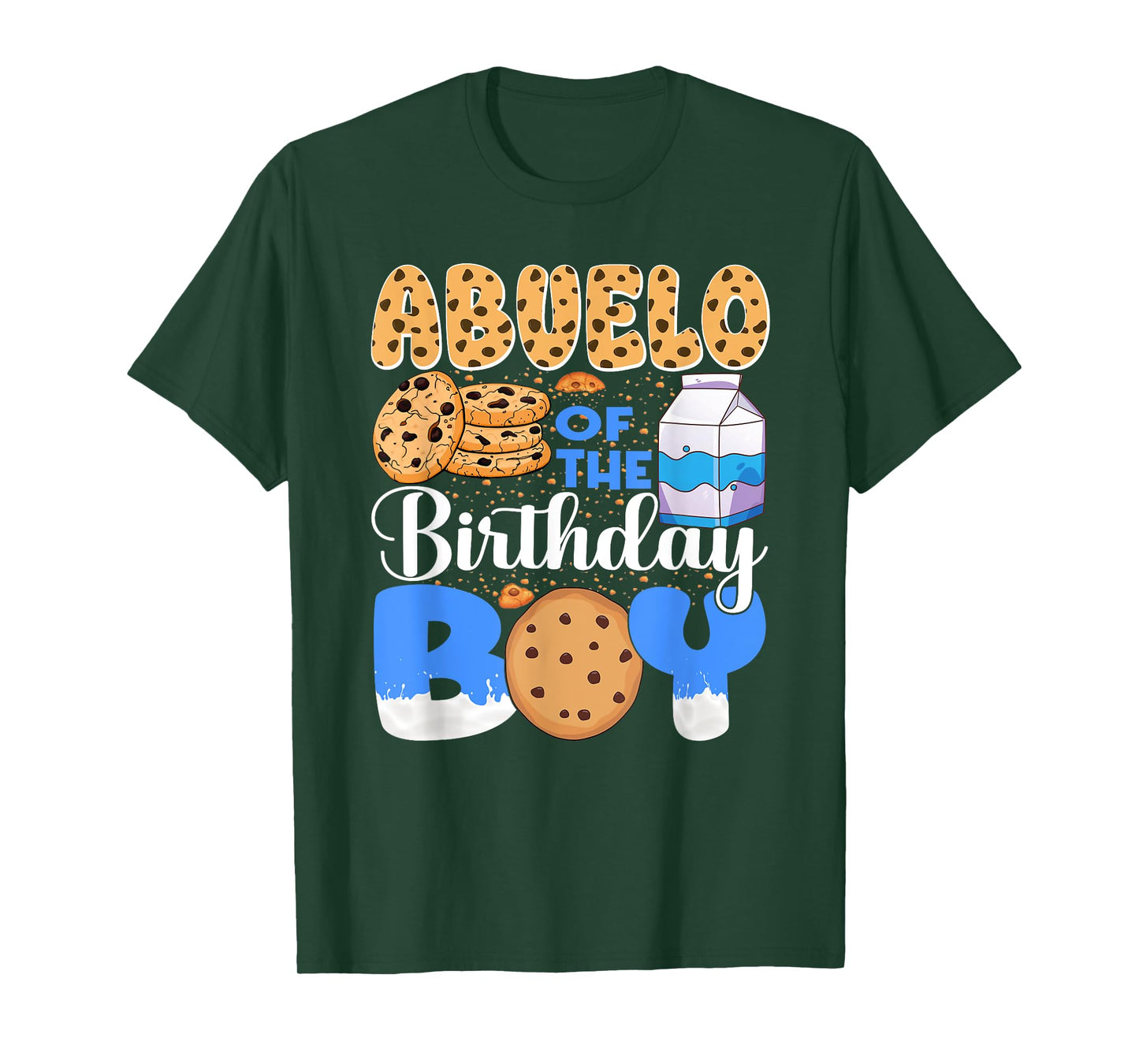 Abuelo of The Birthday Boy Milk and Cookies 1st Birthday T-Shirt
