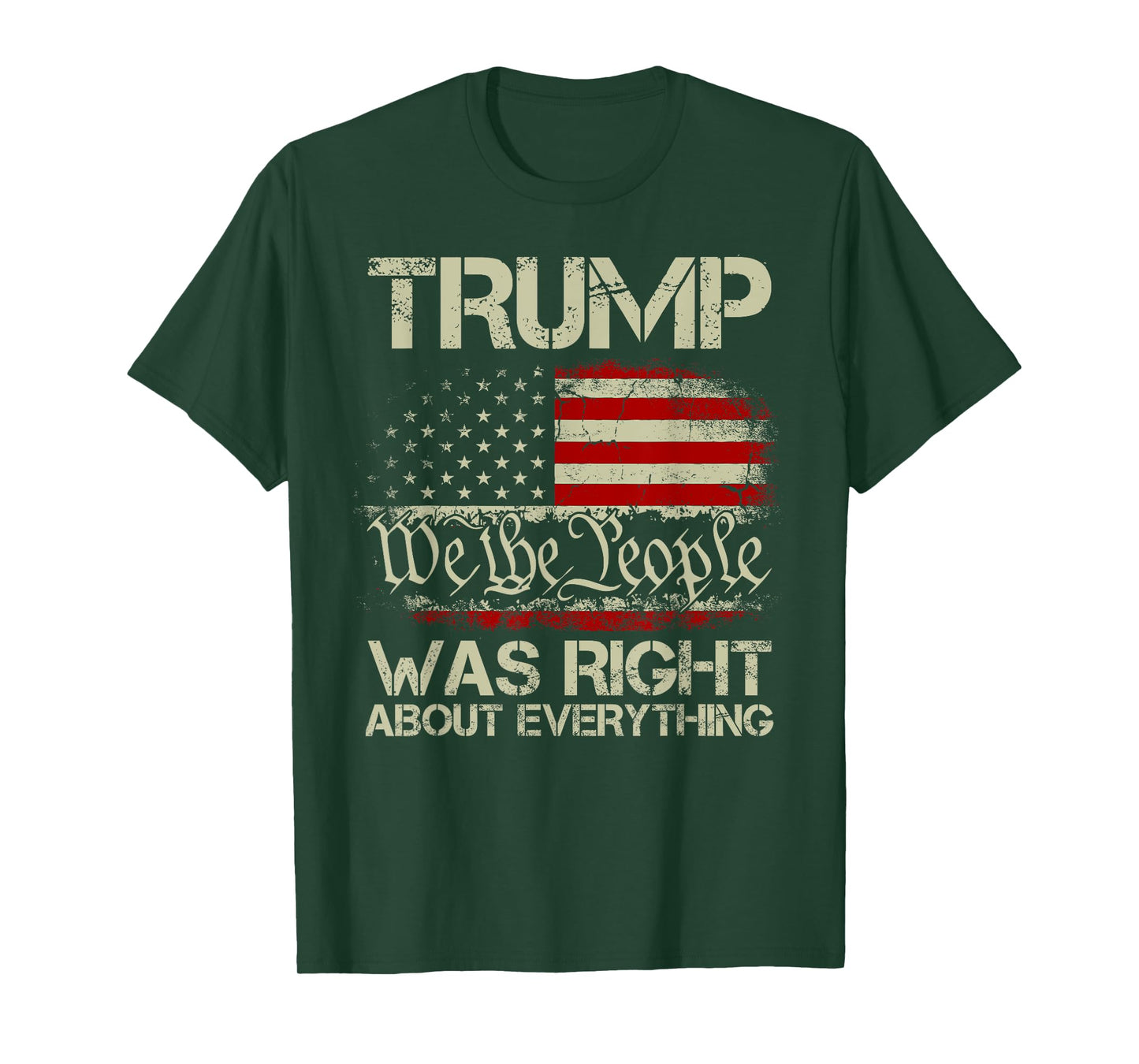 Vintage USA American Flag Trump Was Right About Everything T-Shirt