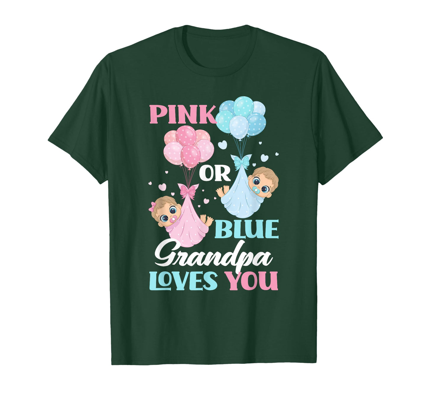 Pink Or Blue Grandpa Loves You Gender Reveal Party T-Shirt