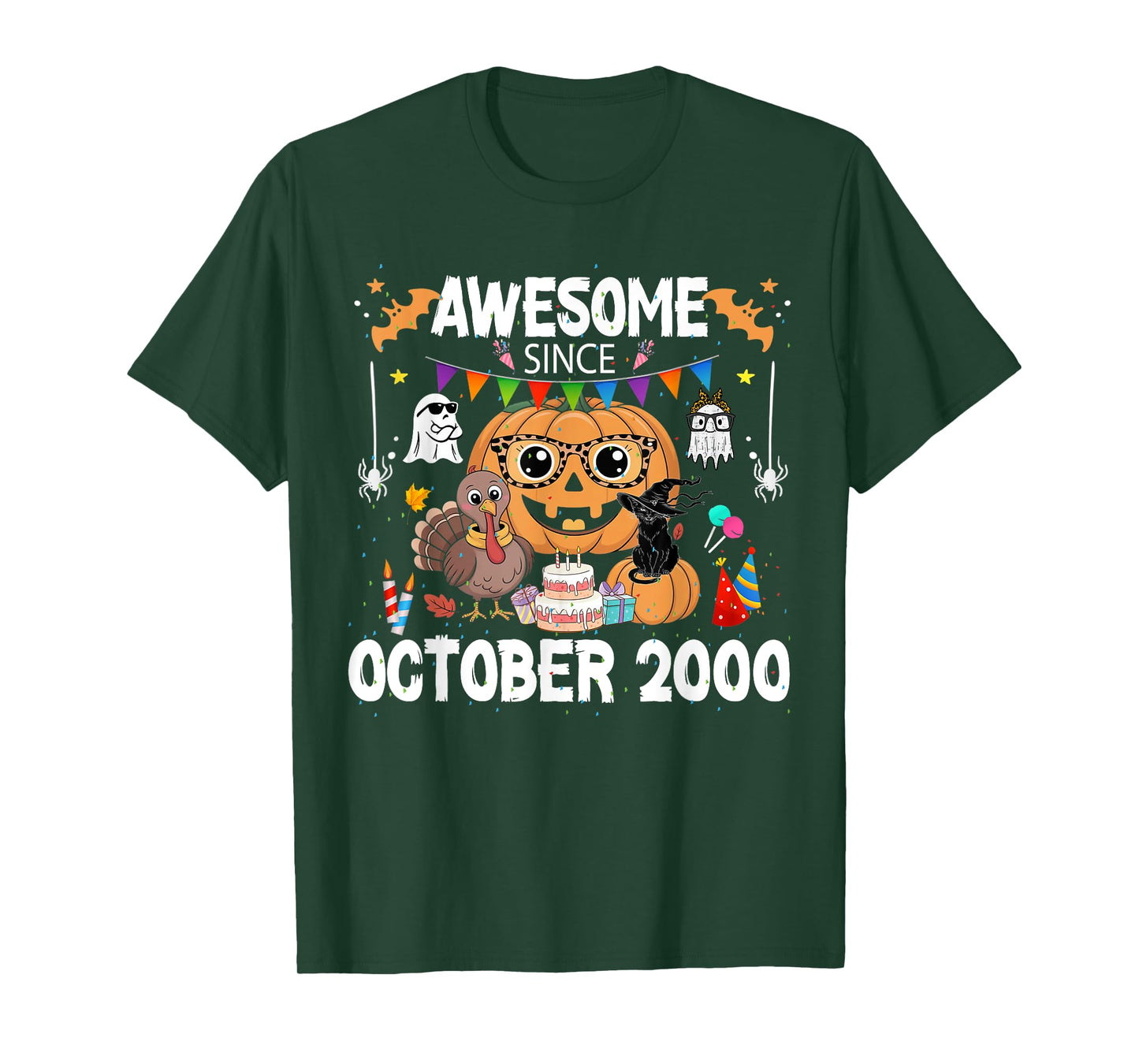 Awesome Since October 2000 25th Birthday Halloween Pumpkin T-Shirt
