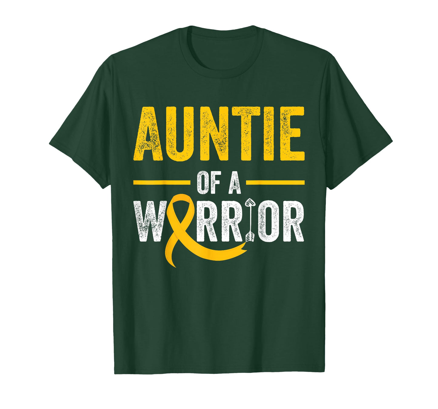 Auntie Of A Warrior Childhood September Cancer Awareness T-Shirt