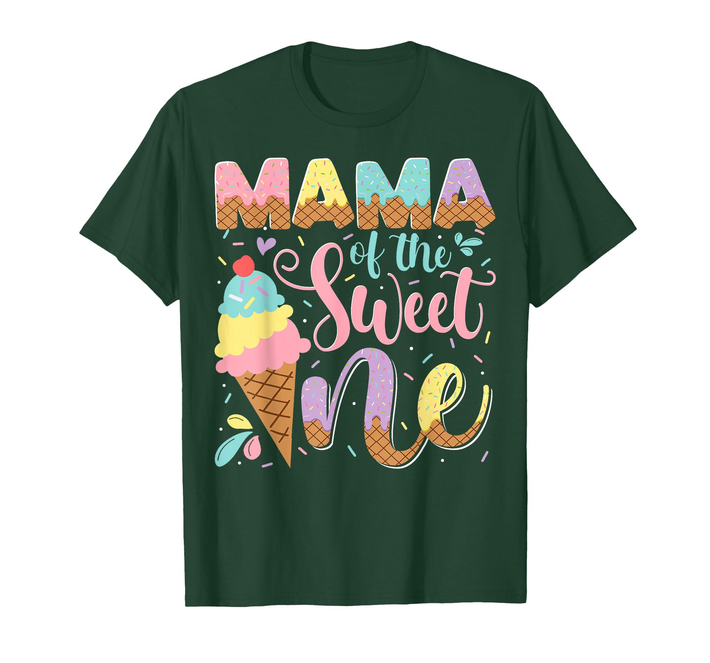 Mama Of The Sweet One Ice Cream 1St Birthday Party T-Shirt