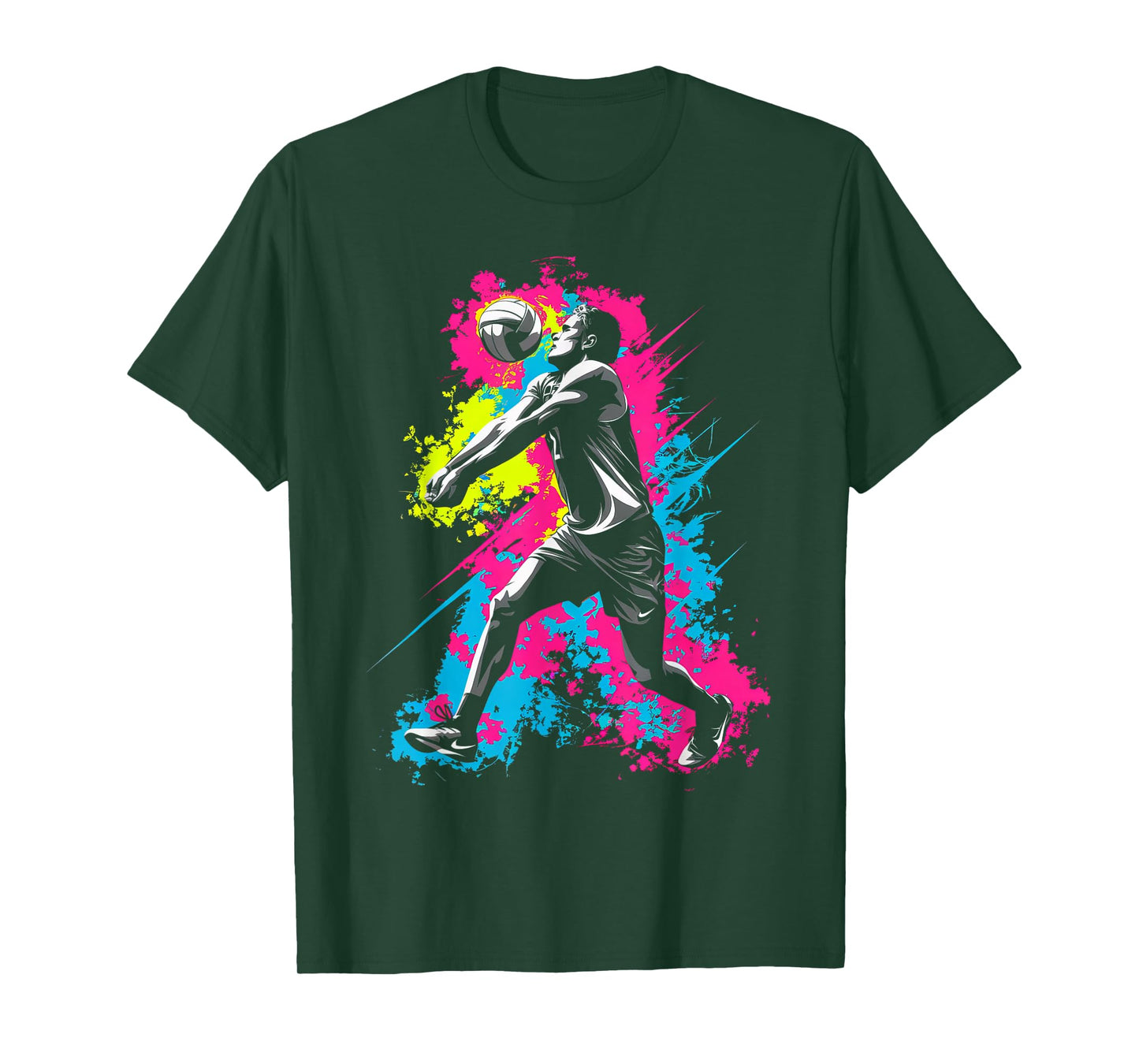 Colorful Volleyball Player for Men Women Kids Volleyball T-Shirt