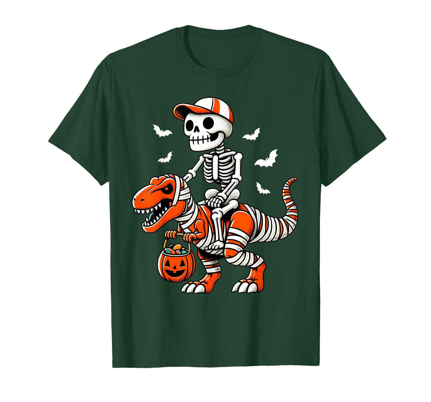 Cool Skeleton T Rex Dino Mummy Toddler Boy Halloween Boy Kid T-Shirt