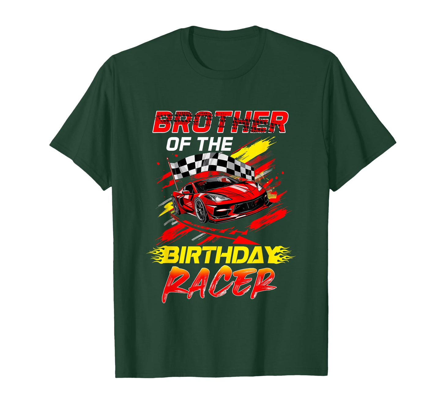 Brother Of The Birthday Racer Race Car Party Family Matching T-Shirt