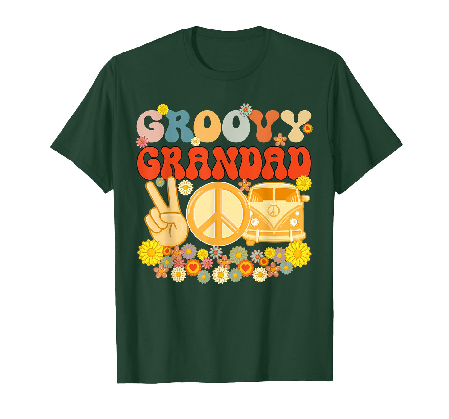 Groovy Grandad Retro Matching Family Baby Shower Father's Da T-Shirt