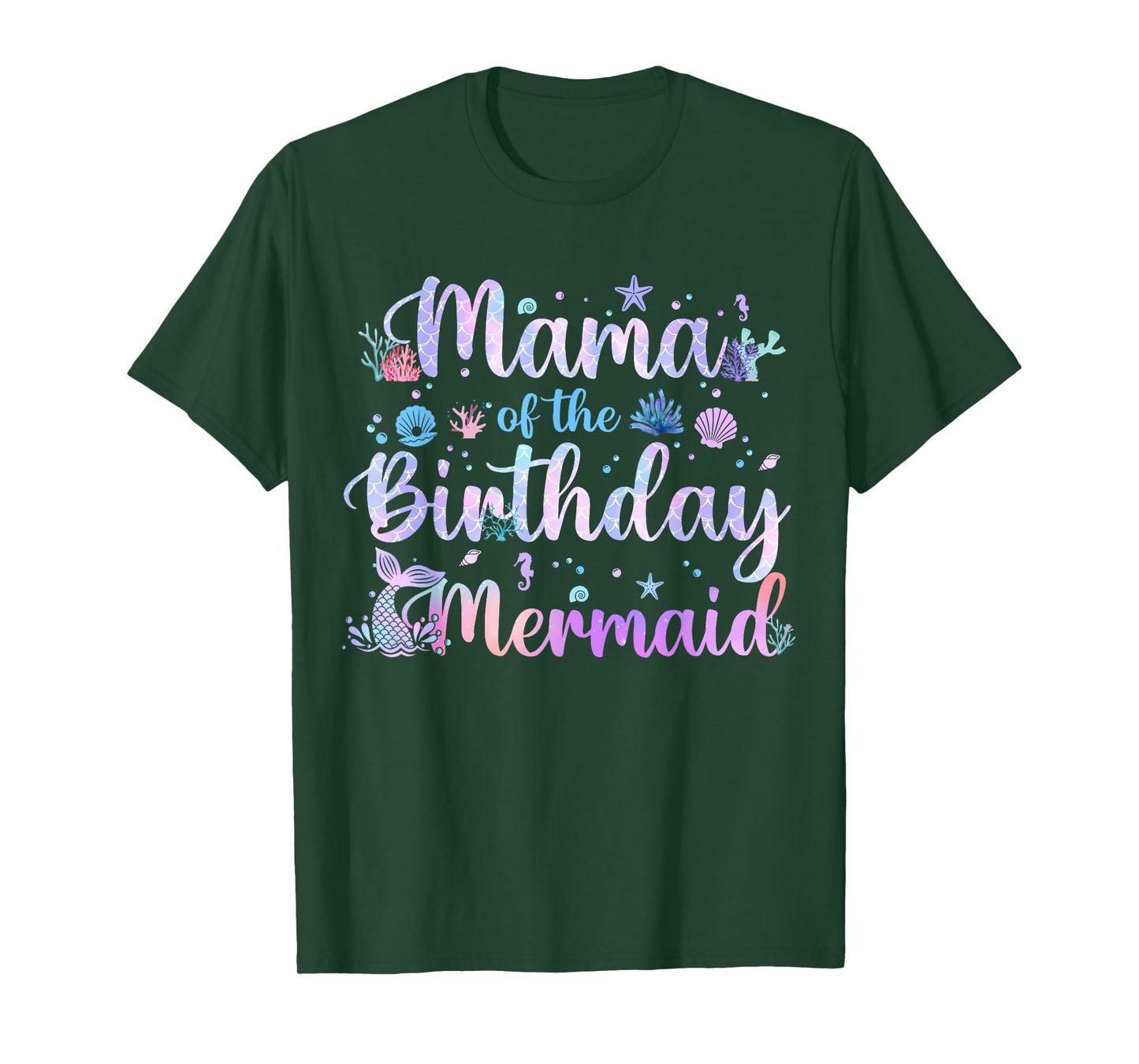 Mom Of The Birthday Girl Mermaid Squad Birthday Family Party T-Shirt