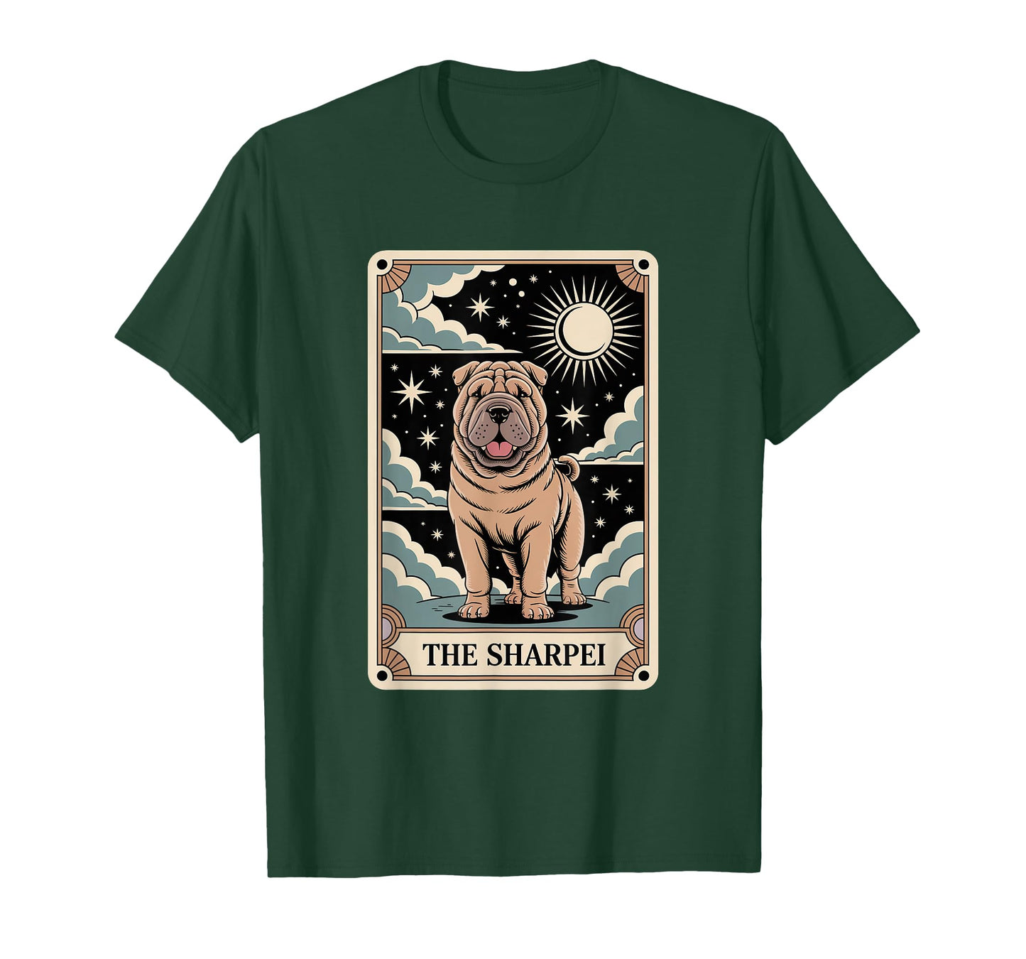 Retro Tarot Card Dog Sharpei T-Shirt
