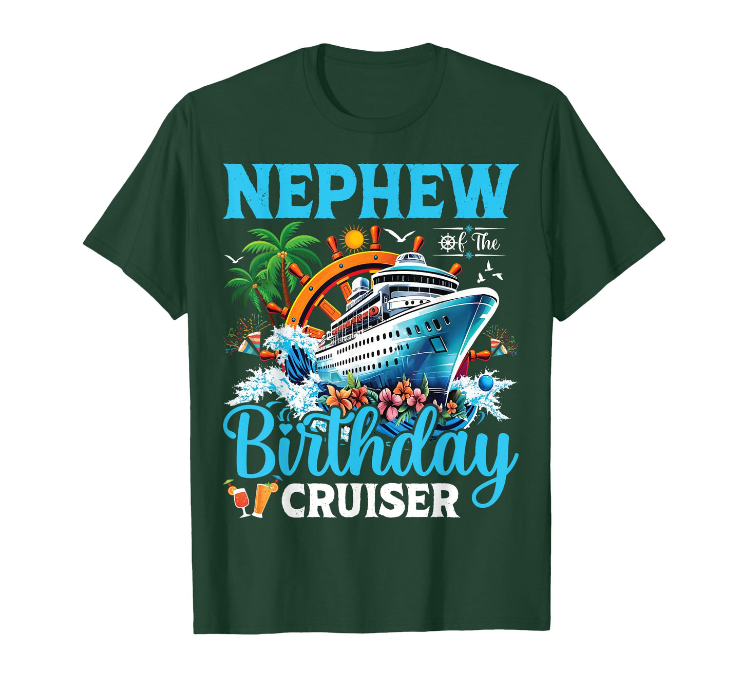 Nephew Of The Birthday Cruiser Cruise Boat Birthday Party T-Shirt