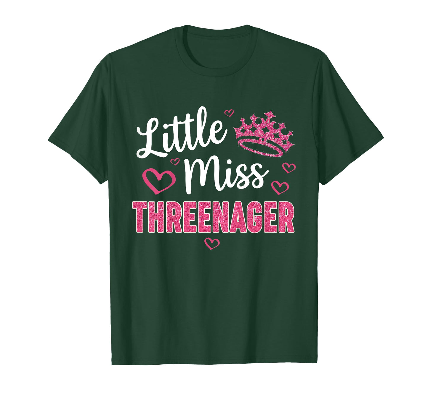 Little Miss Threenager Girl Happy 3rd Birthday Girl Toddler T-Shirt