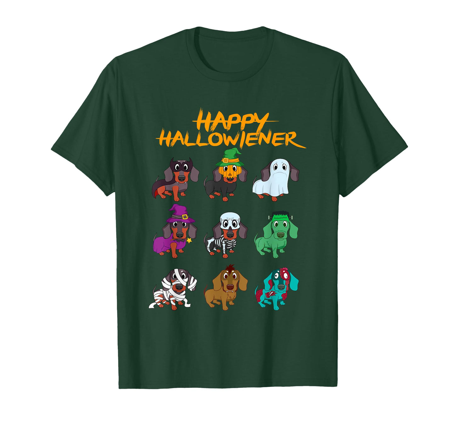 Happy Hallowiener Funny Halloween Daschund Weiner Dog Gift T-Shirt for Men Women Kids