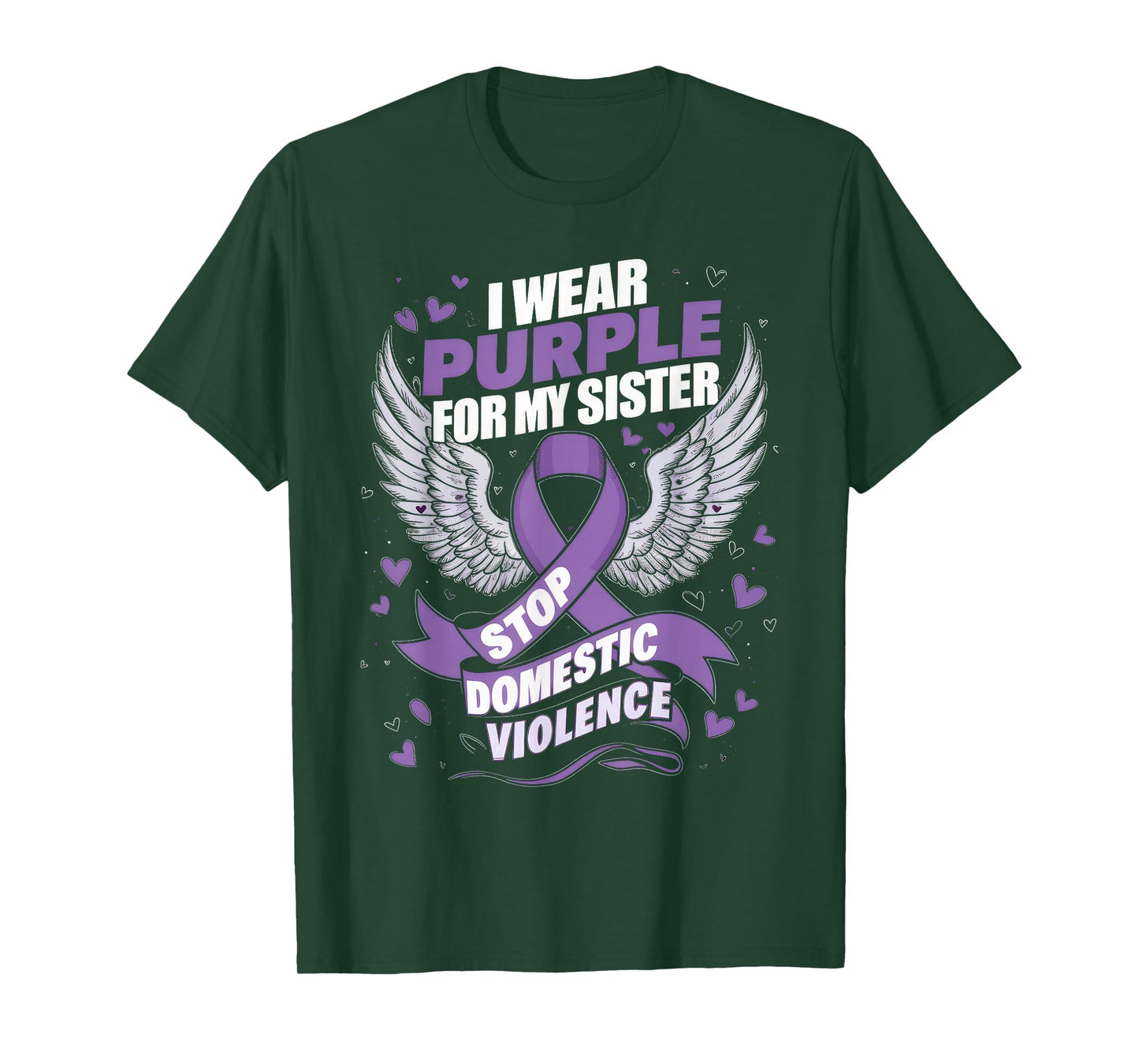 I Wear Purple For My Sister Gift Domestic Violence Awareness T-Shirt
