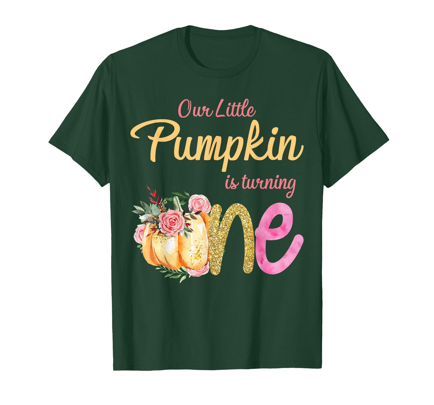 Our Little Pumpkin is Turning 1 Fall 1st Birthday Matching T-Shirt