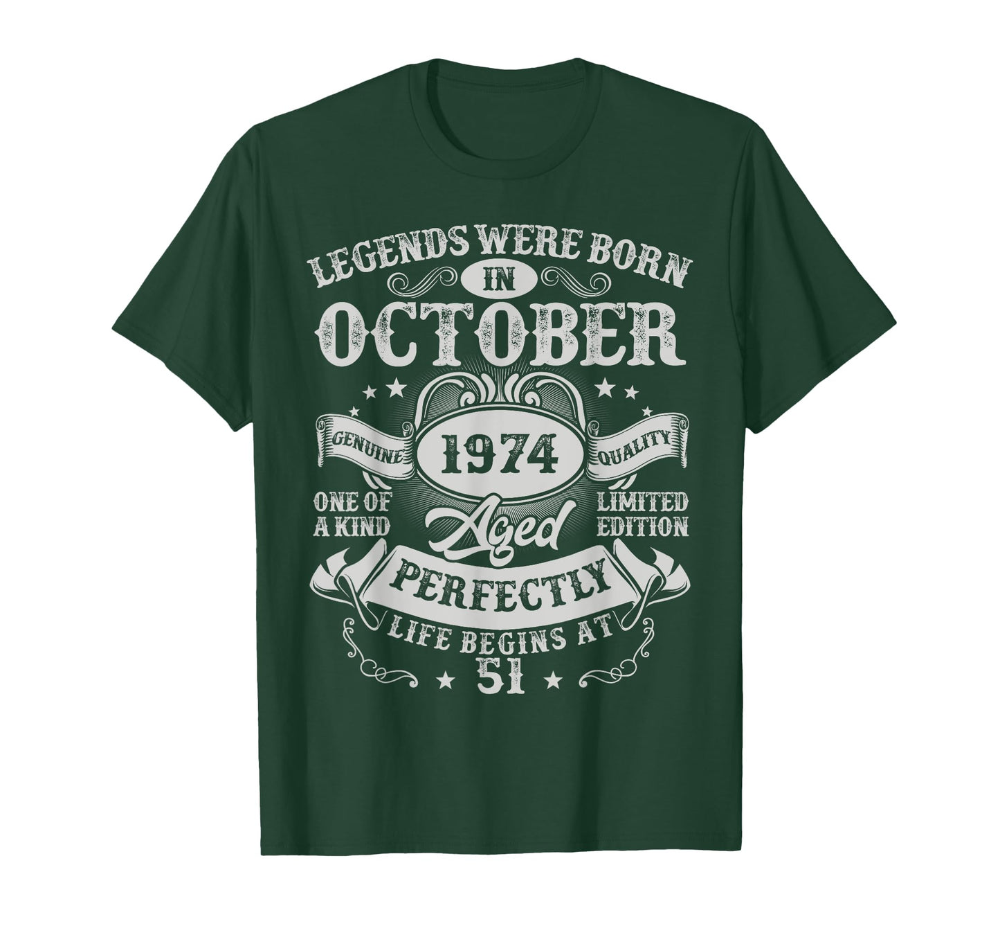 Legends Were Born in October 1974 Vintage 51st Birthday Men T-Shirt