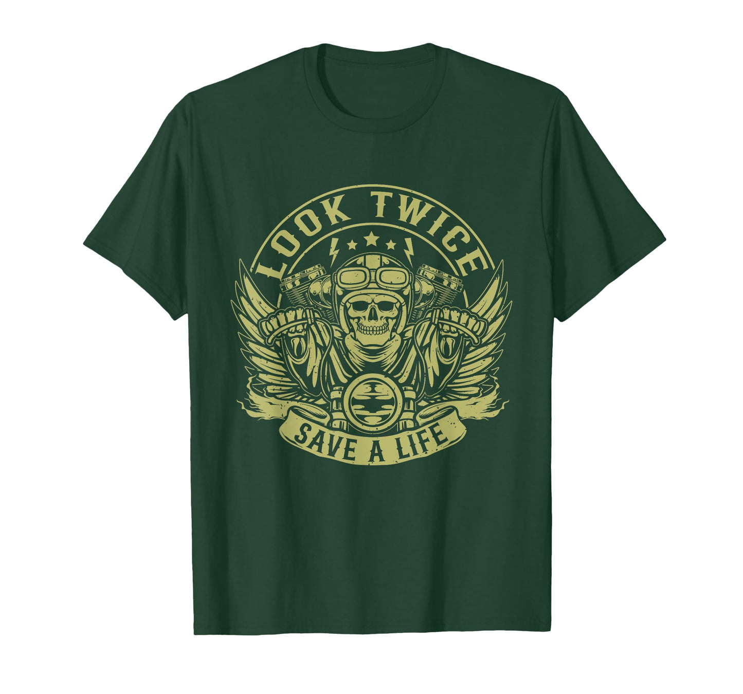 Look Twice Save A Life Funny Motorcycle Biker Riding T-Shirt