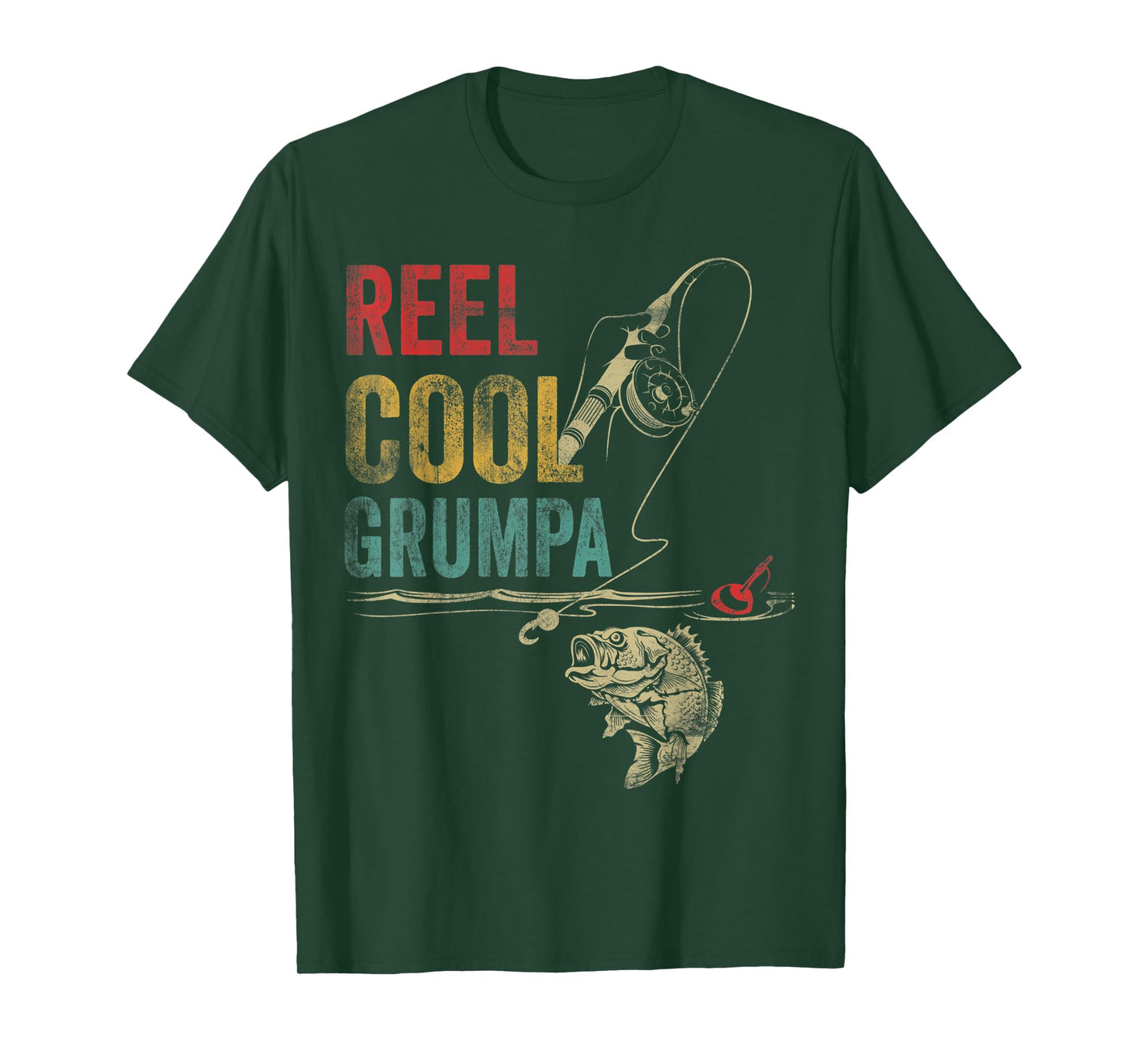 Mens Vintage Reel Cool Grumpa Fish Fishing Fathers Day T-Shirt