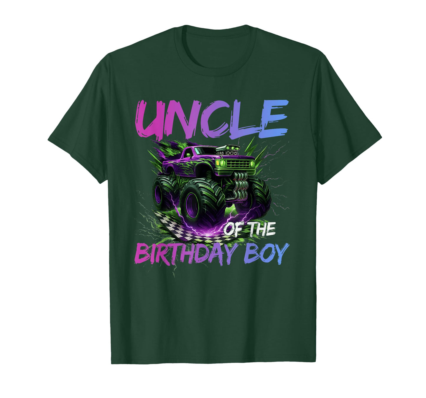 Uncle of The Birthday Boy Monster Truck Birthday T-Shirt