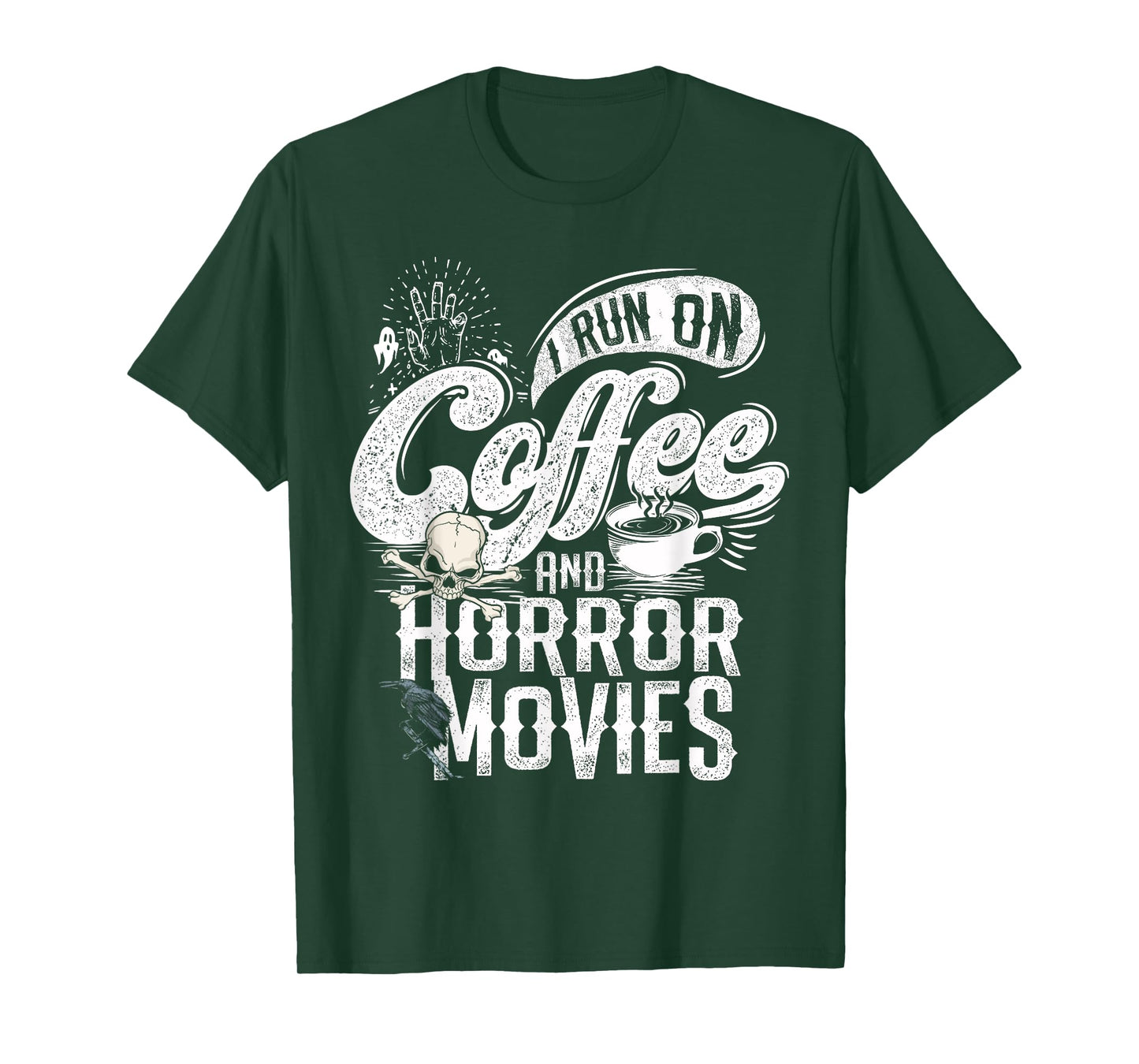 I Run on Coffee And Horror Movies Horror Movie Merchandise T-Shirt