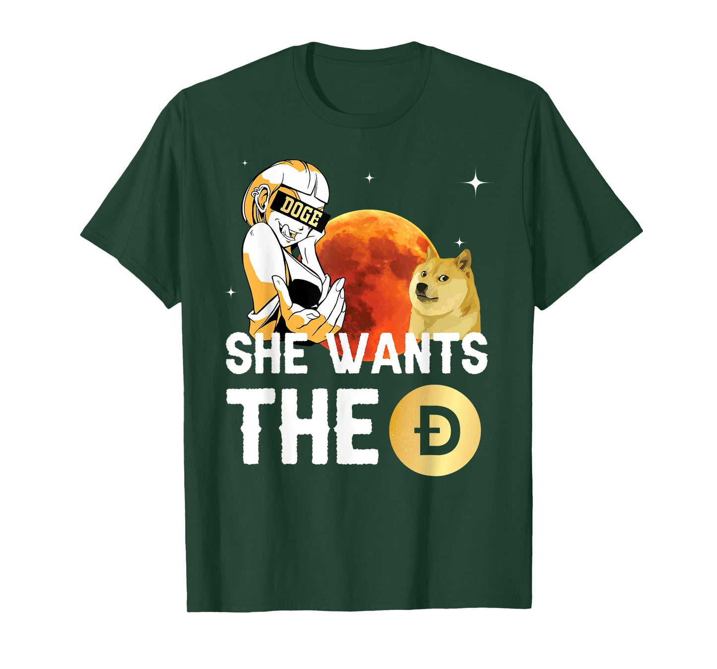 She Wants the Dogecoin Shirt, Hilarious Crypto to the Moon T-Shirt