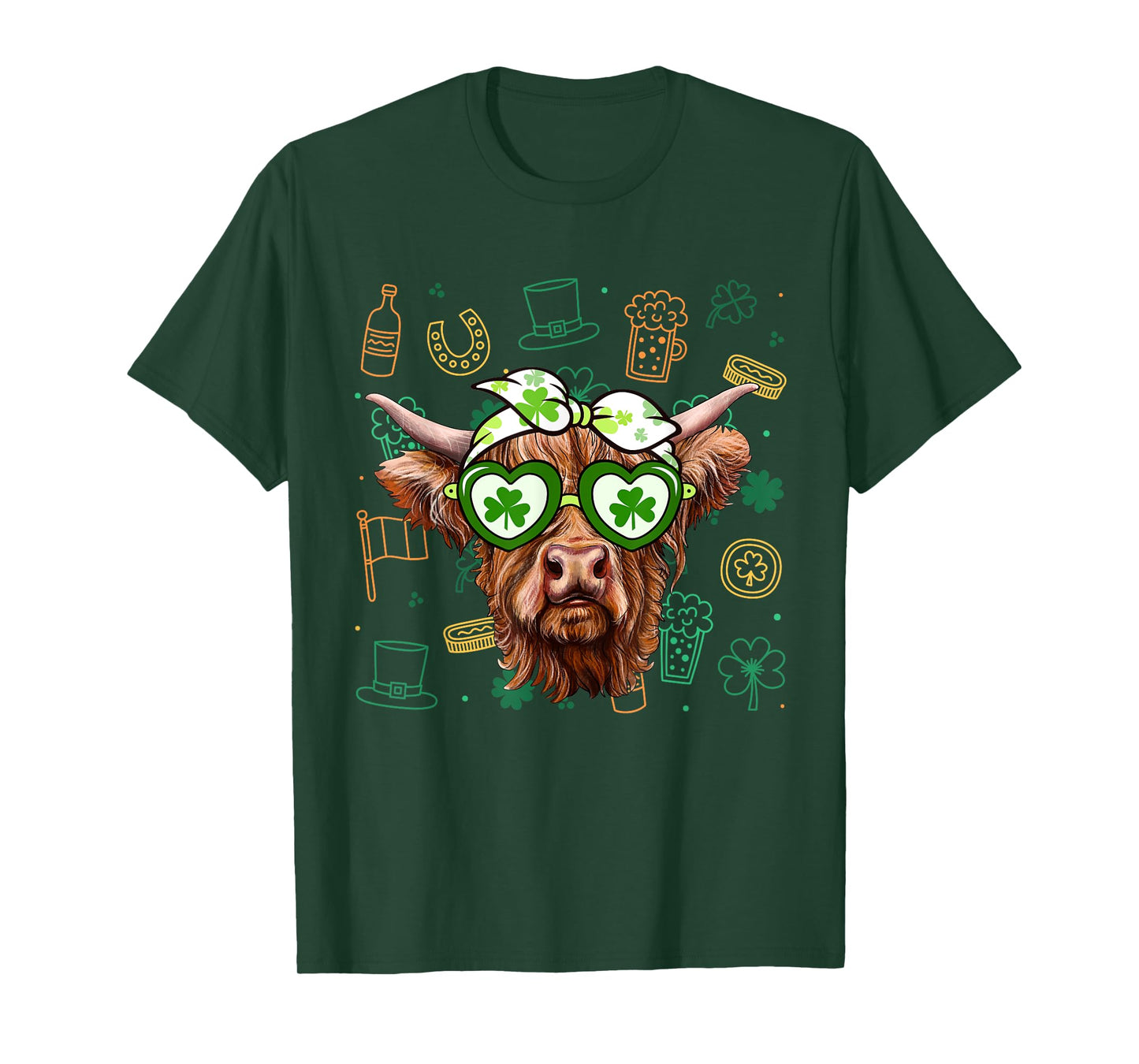 Highland Cow St Patricks Day Saint Pattys Highland Heifer T-Shirt
