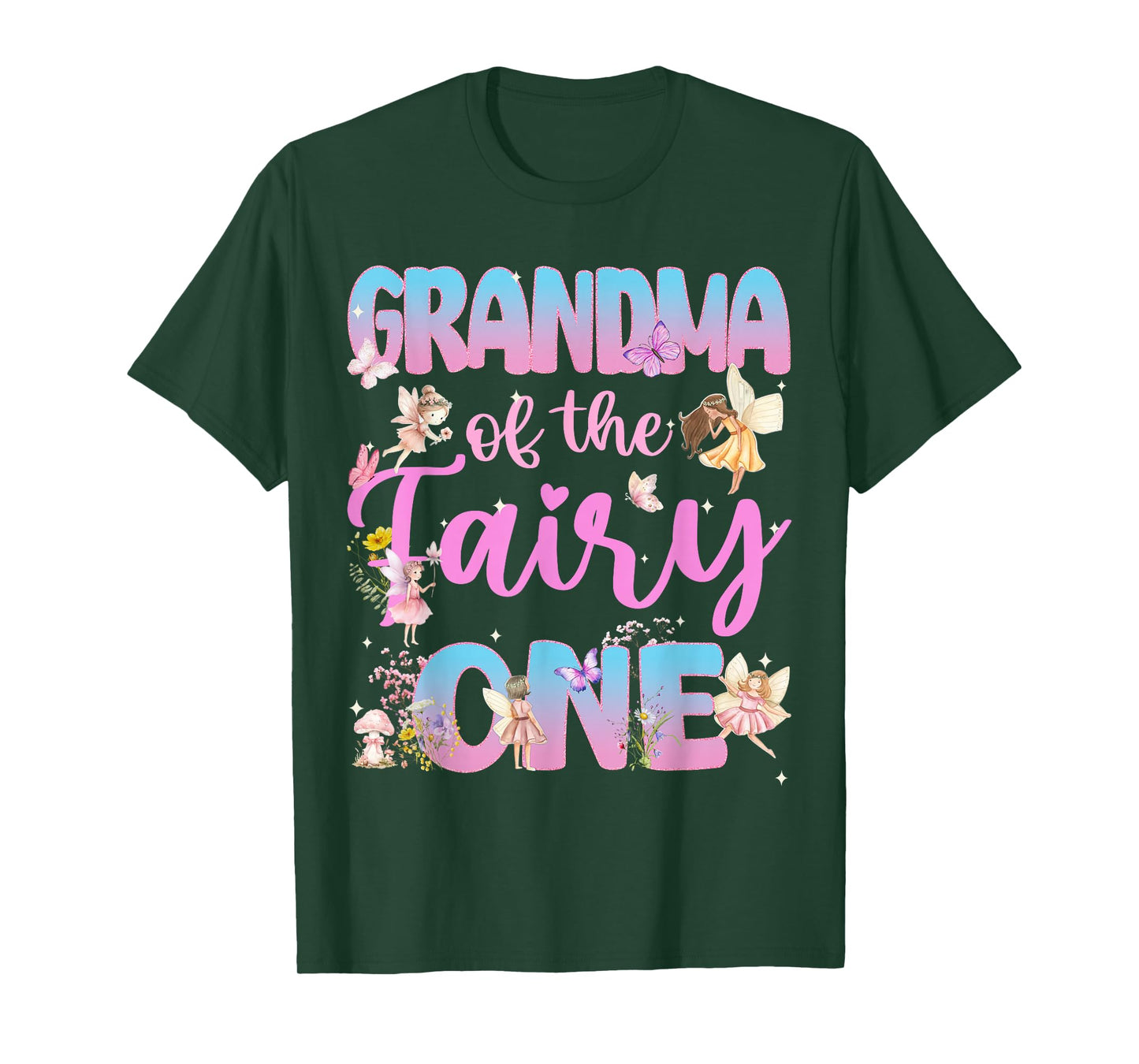 Grandma Birthday Girl Fairy One Family Matching T-Shirt