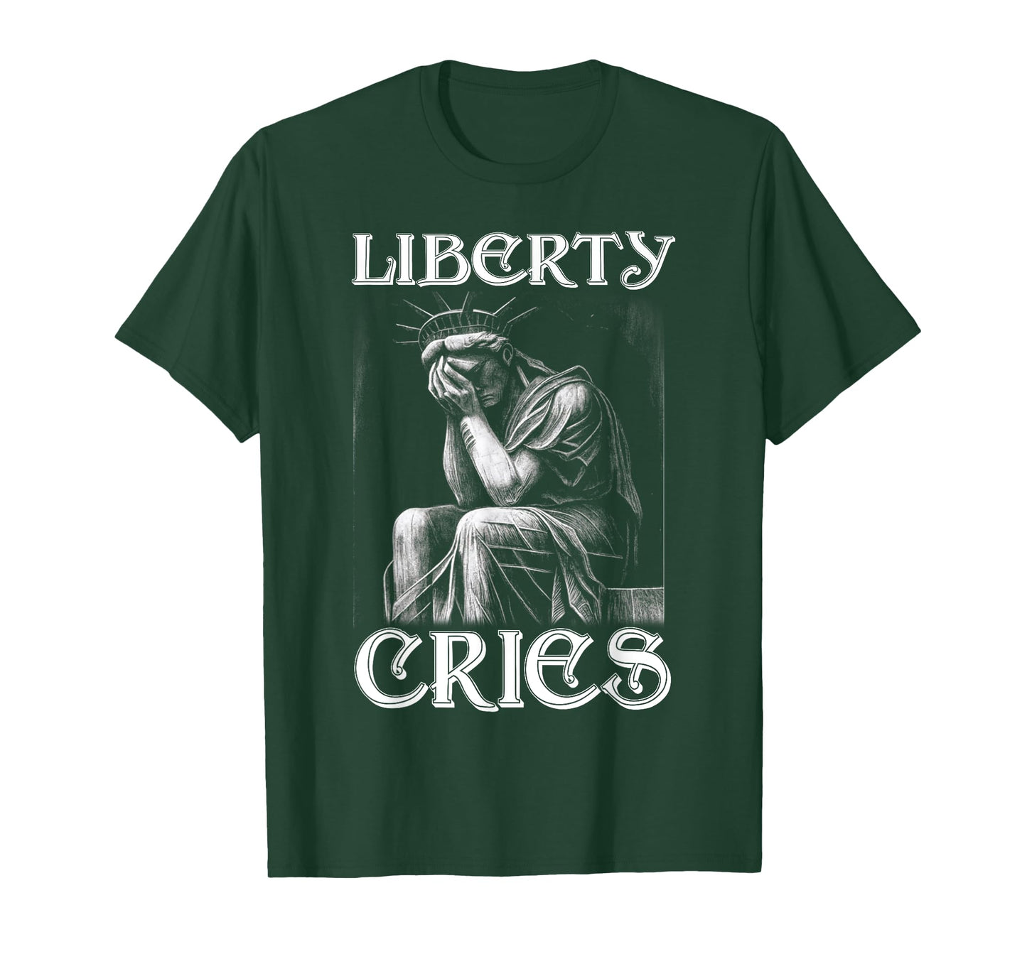Statue of Liberty Expresses Headache Disgust Cry America USA T-Shirt